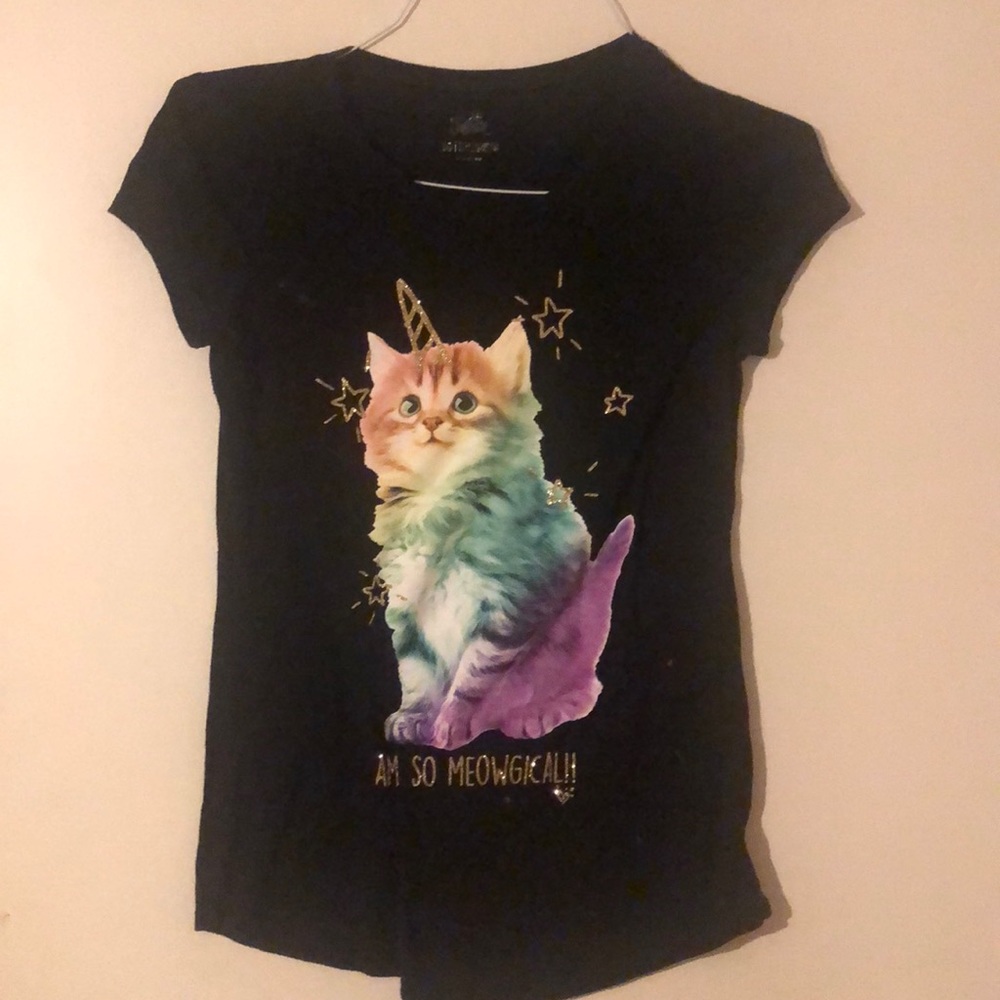 Girl’s Justice Black w Unicorn Kitty